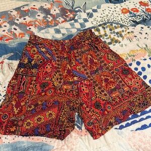 Sag Harbor Vibrant Red Patterned Women's Shorts